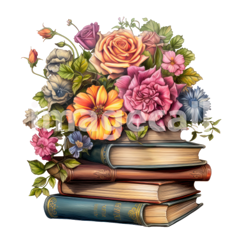 Clipart Floral Books (7)
