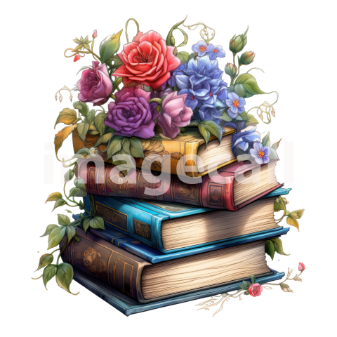 Clipart Floral Books (11)