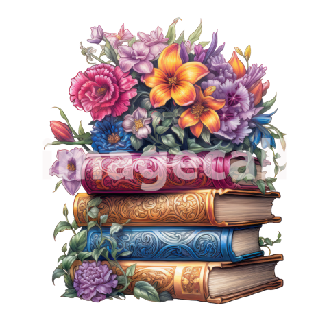 Clipart Floral Books (14)