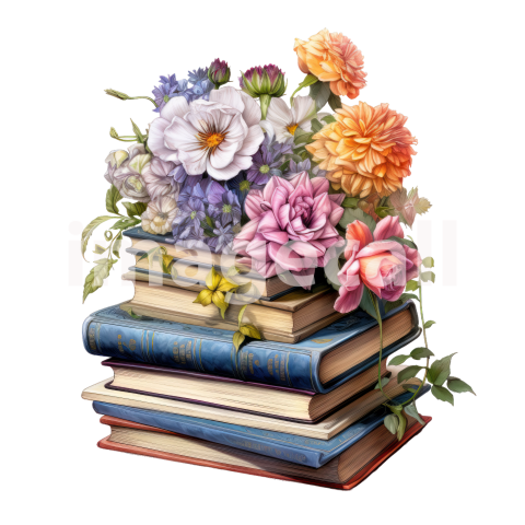 Clipart Floral Books (15)