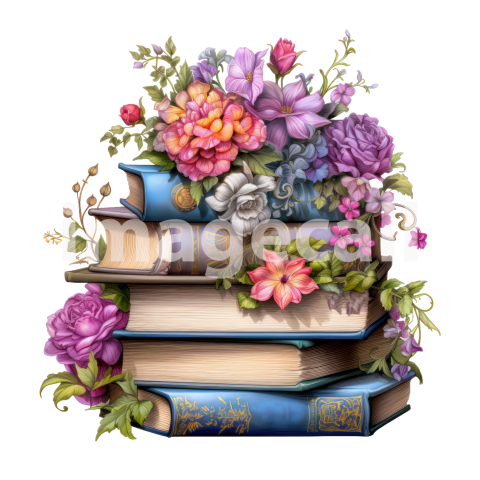Clipart Floral Books (18)