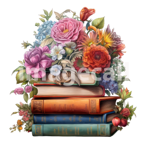 Clipart Floral Books (16)