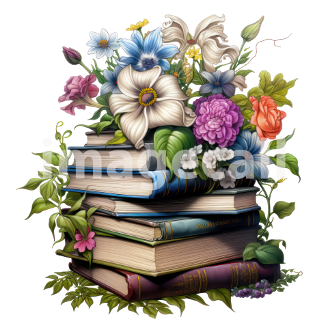 Clipart Floral Books (12)