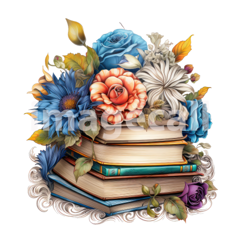Clipart Floral Books (19)