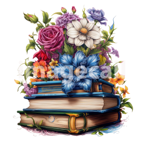 Clipart Floral Books (6)