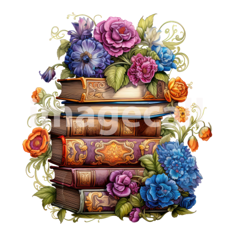 Clipart Floral Books (13)
