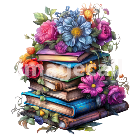 Clipart Floral Books (2)