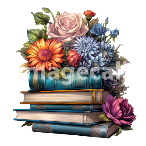 Clipart Floral Books (20)