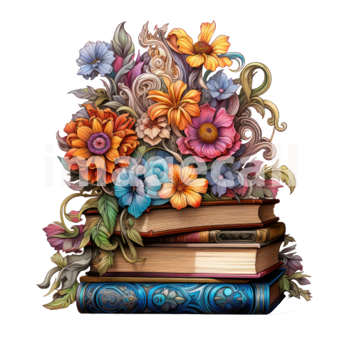 Clipart Floral Books (17)