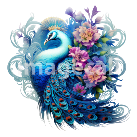 Clipart Floral Peacock (4)