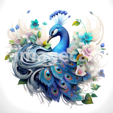Clipart Floral Peacock (5)