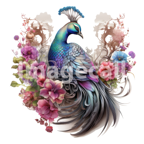 Clipart Floral Peacock (6)
