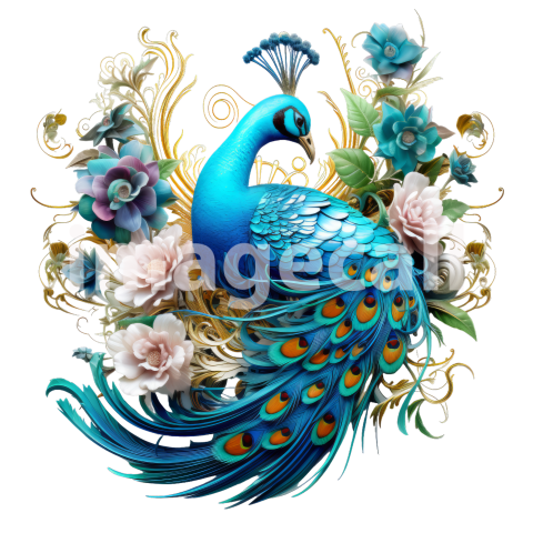 Clipart Floral Peacock (13)