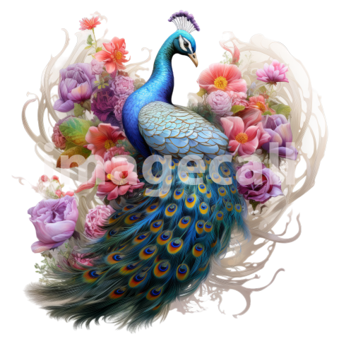 Clipart Floral Peacock (3)