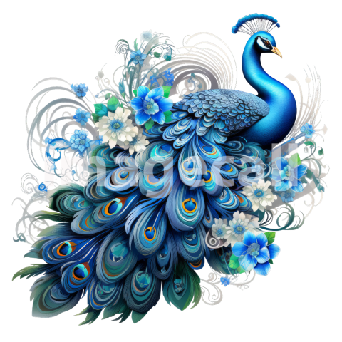 Clipart Floral Peacock (9)