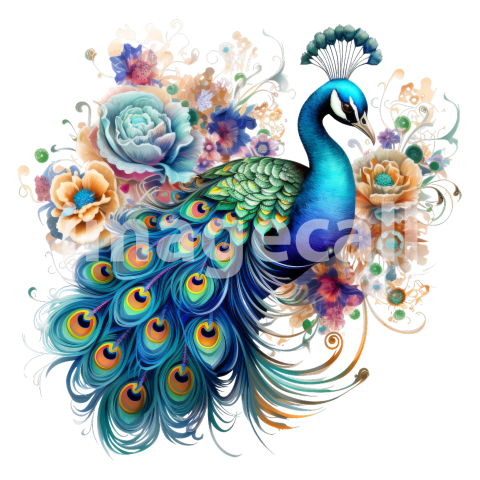 Clipart Floral Peacock (11)