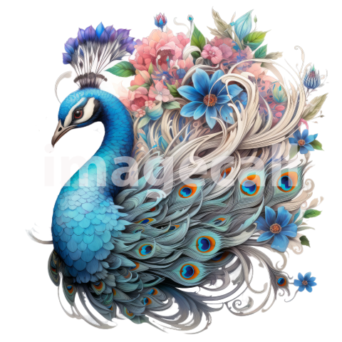 Clipart Floral Peacock (16)