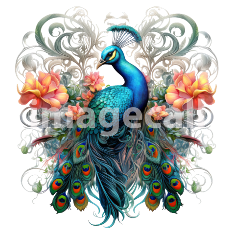 Clipart Floral Peacock (18)