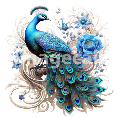 Clipart Floral Peacock (7)