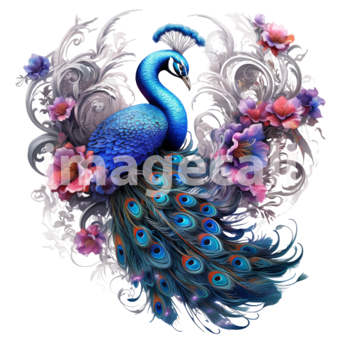 Clipart Floral Peacock (15)