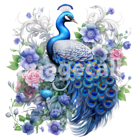 Clipart Floral Peacock (12)