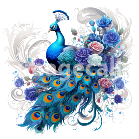 Clipart Floral Peacock (19)