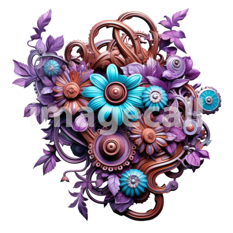Clipart Steampunk Flowers (6)