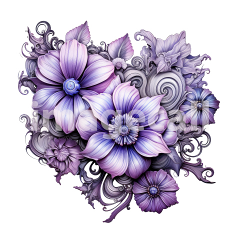 Clipart Steampunk Flowers (3)
