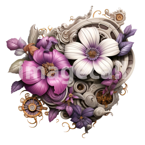 Clipart Steampunk Flowers (13)