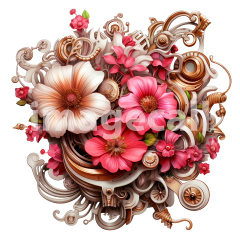 Clipart Steampunk Flowers (7)