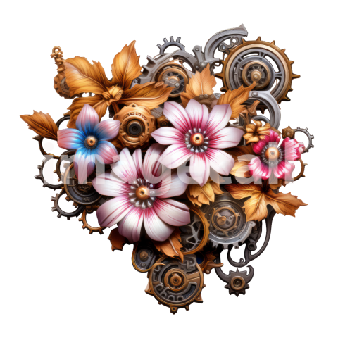 Clipart Steampunk Flowers (19)