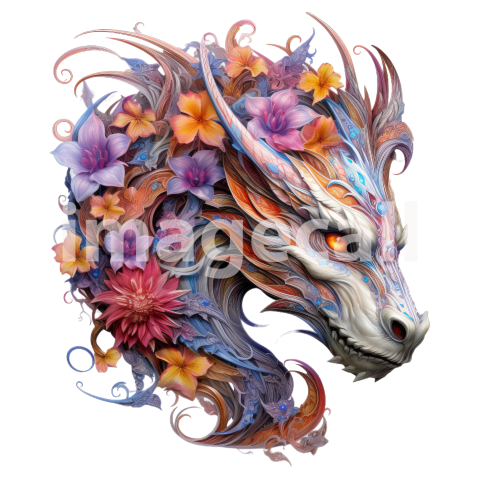 Clipart Floral Dragon (19)