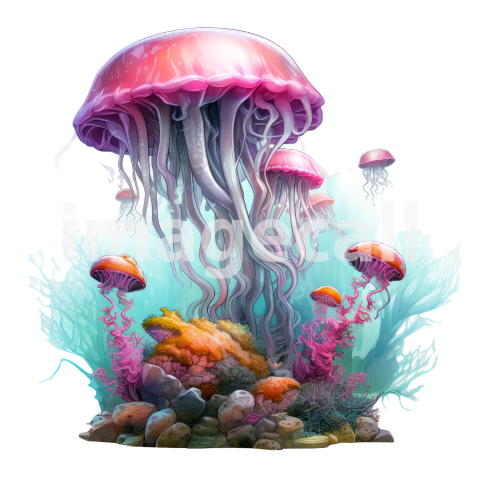 Clipart Coral Jellyfish (2)