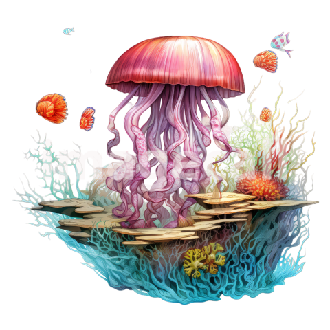 Clipart Coral Jellyfish (10)