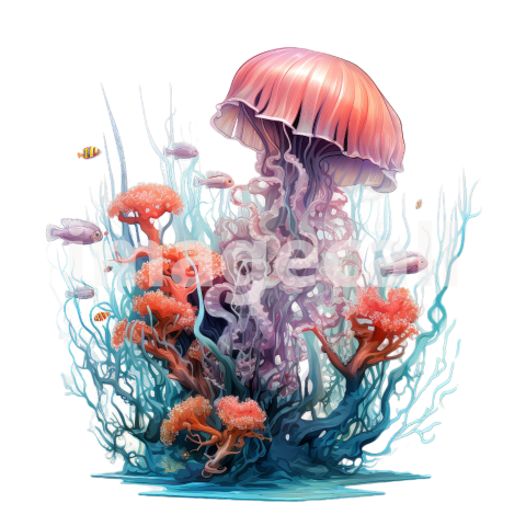 Clipart Coral Jellyfish (5)