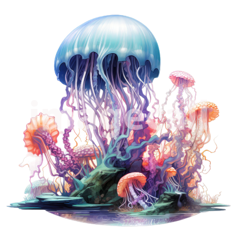 Clipart Coral Jellyfish (7)