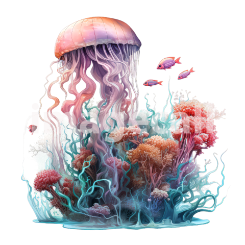 Clipart Coral Jellyfish (9)