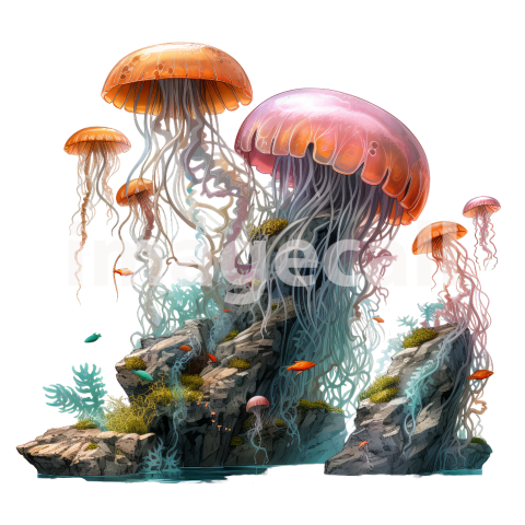 Clipart Coral Jellyfish (4)