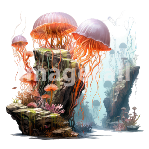Clipart Coral Jellyfish (3)