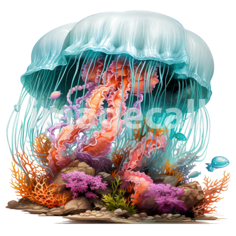 Clipart Coral Jellyfish (12)