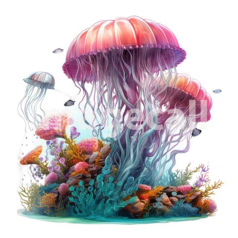Clipart Coral Jellyfish (17)