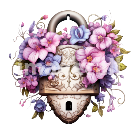 Clipart Floral Padlock (8)