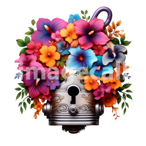 Clipart Floral Padlock (9)