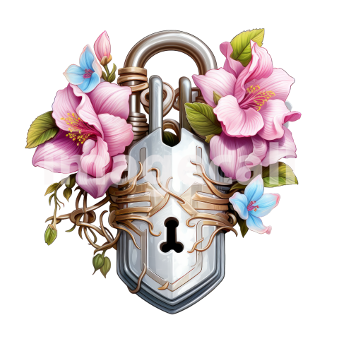 Clipart Floral Padlock (7)