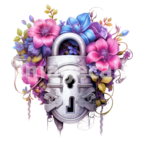 Clipart Floral Padlock (12)