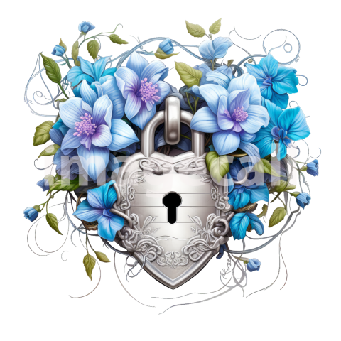 Clipart Floral Padlock (15)
