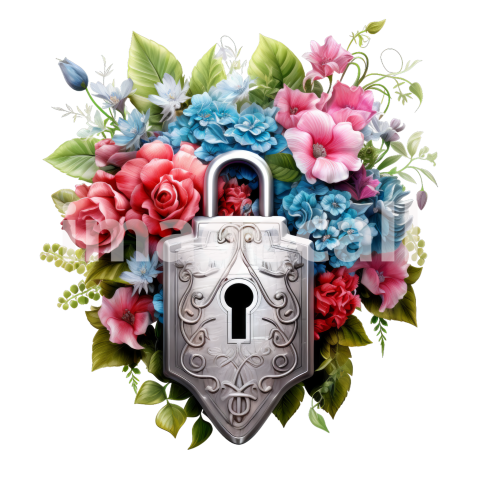 Clipart Floral Padlock (14)