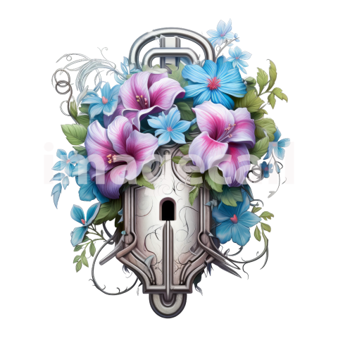 Clipart Floral Padlock (19)