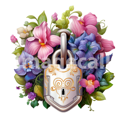 Clipart Floral Padlock (16)