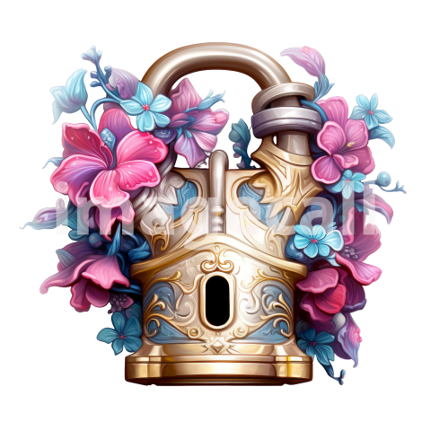 Clipart Floral Padlock (17)